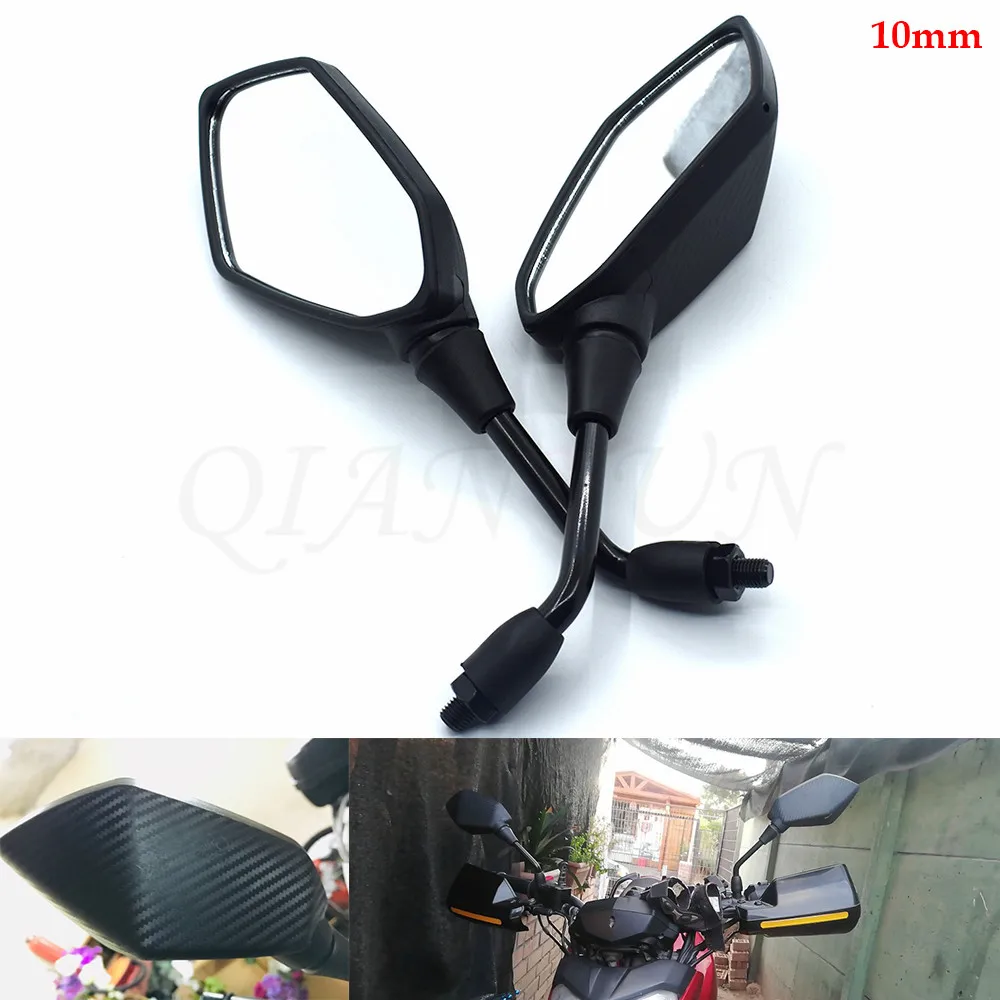 

Universal 10MM Motorcycle Handlebar Rear View Side Mirror Rearview Mirrors For Yamaha FZ1 FAZER FZ6R FZ8 XJ6 FZ6 MT-07 09 FZ-09