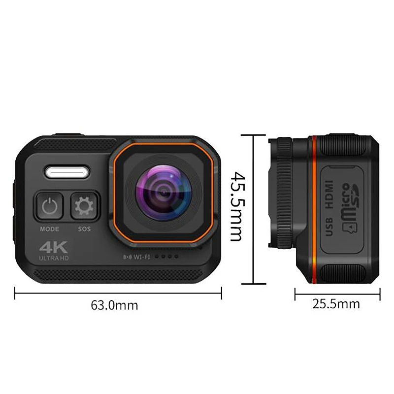 Multifunctional 4K SOS WiFi Flashlight WDR Record