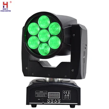 

Led moving head light zoom wash ligths 7x12w mini moving head RGBW 4in1 with DMX-512 control for dj home party stage lighting