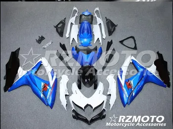 

ACE KITS New ABS Injection Fairings Kit Fit For SUZUKI GSX-R600 GSX-R750 K8 2008 2009 GSX-R600 k8 08 09 Blue White T10