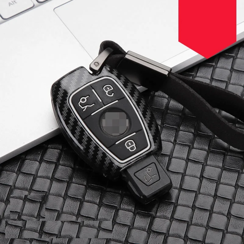 Автомобильный чехол для ключей из углеродного волокна Mercedes Benz W203 W210 W211 W124 W202 W204 AMG
