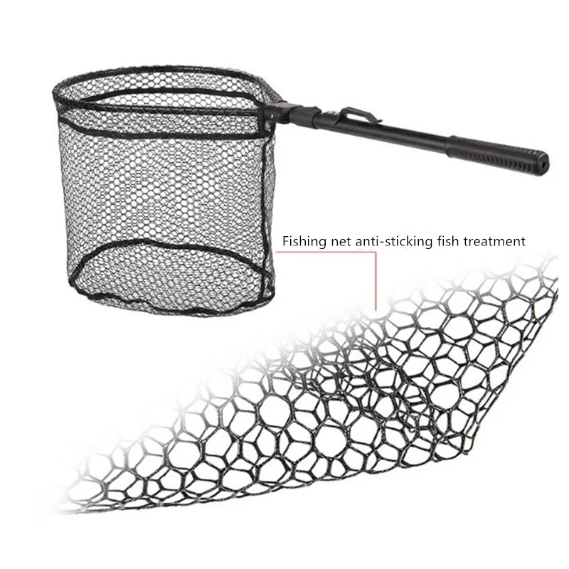 

Portable aluminum alloy 81 cm telescopic fishing net telescopic folding landing gear net triangle quick folding dip net