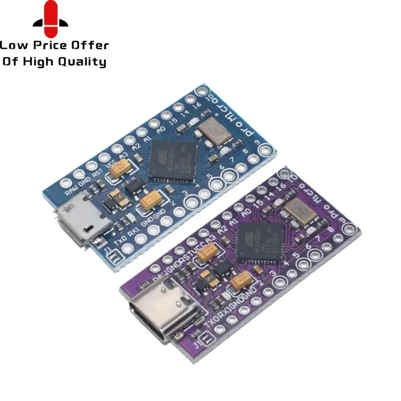 Pro Micro ATmega32U4 5V 16MHz Replace ATmega328 For arduino Mini With 2 Row Pin Header Leonardo Usb Interface | Электронные