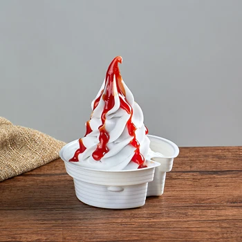 

simulation Liquid nitrogen ice cream sample for window display fake food snack mold liquid nitrogen Magic Smoke ice cream model