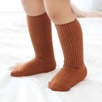 

2020 kids cotton socks children socks girls Anti-skid socks baby socks 0 to 5 years boys fashion solid color kids socks