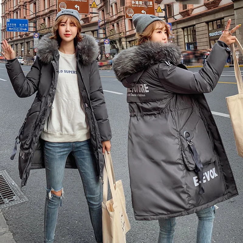 Tongshi Las Mujeres Caliente Largo Cuello de Piel de Abrigo con Capucha Chaqueta Invierno Parka Parka