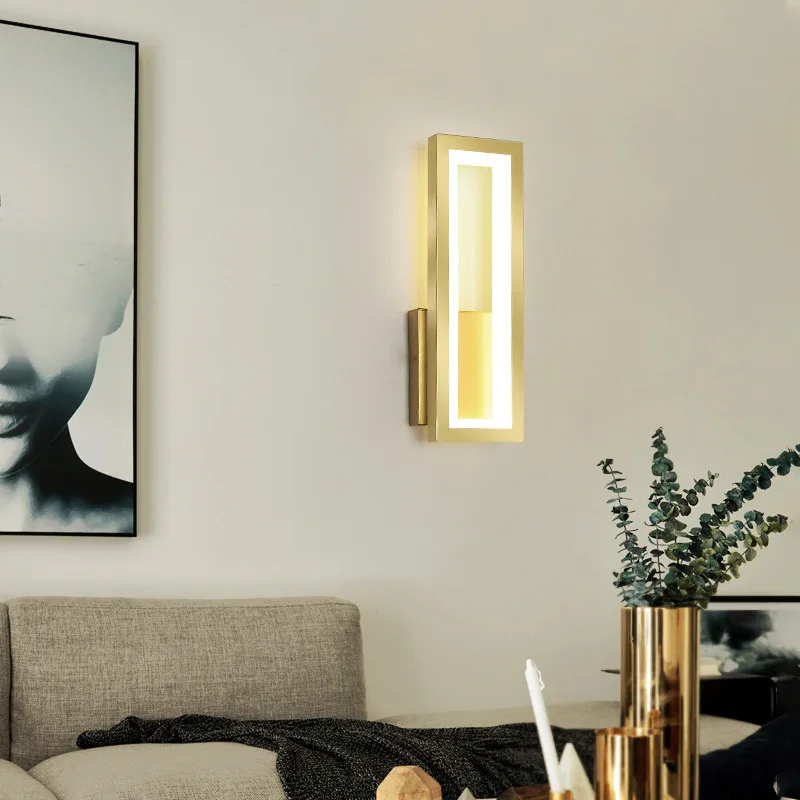 

Modern Led Wall Light Luxury Sconce Living Room Bedroom Bedside Aisle Hotel Rectangle Indoor Deco Hall Stair Nordic Kitchen Lamp