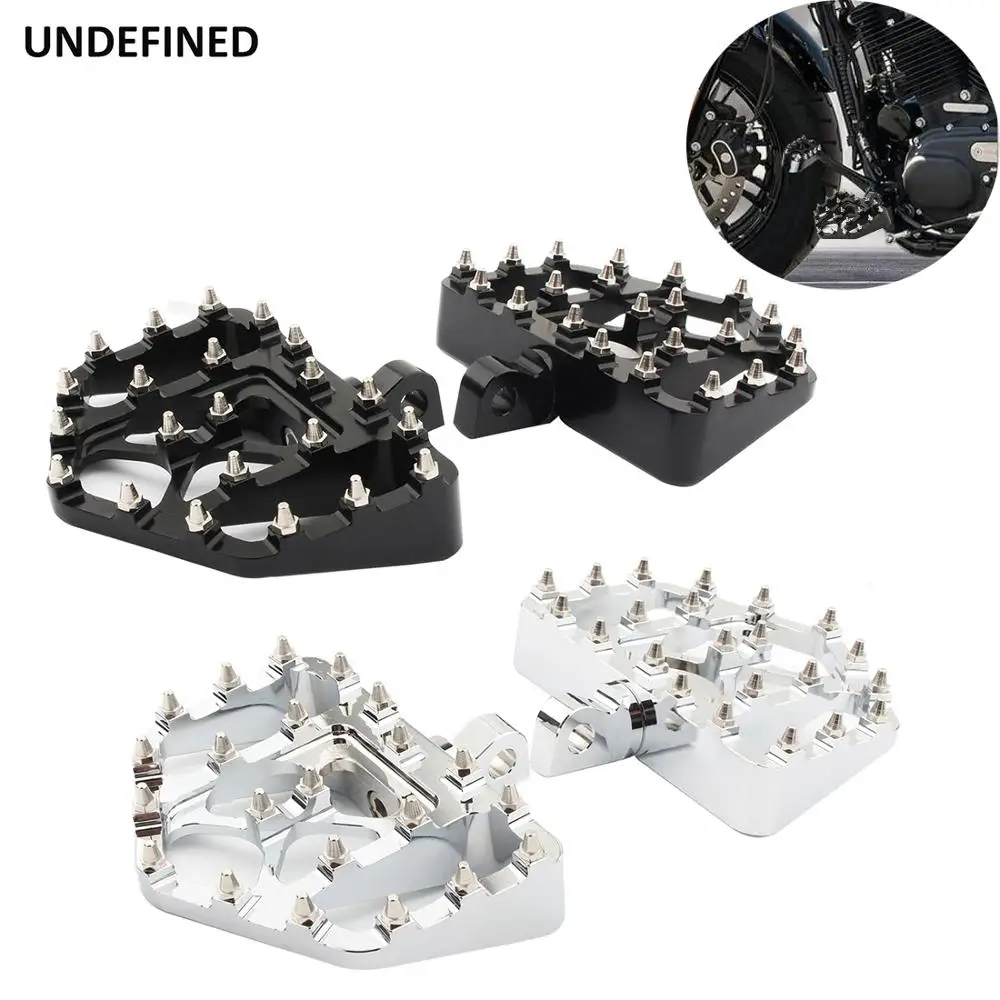 Motorcycle MX Offroad Foot Pegs Bobber Wide Fat Floorboards Footrests Pedals For Harley Sportster XL 1200 883 Dyna FXDF Softail