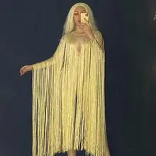 Женская одежда, Золотая длинная бахрома, боди, блестящие стразы, костюм для танцевального представления, сексуальный комбинезон с кристаллами, праздничная одежда