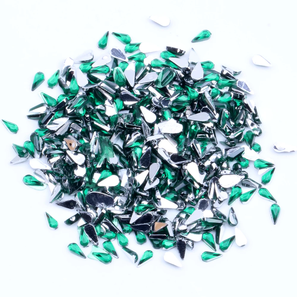 10 emerald 2*4 мм капли воды 40 г 10000 шт Стразы для украшения ногтей 3D не горячей фиксации украшения для ногтей плоские с оборота для дизайна ногтей - Цвет: 10 emerald