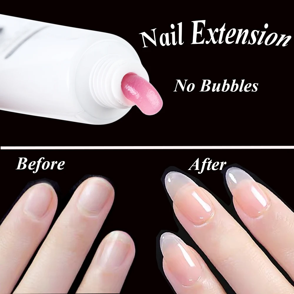 15ml Acrylic Thermo Changing Poly Gel For Nail Art Extensions Quick Building LED Clear UV Gel Polish Nail Manicure Tool LA1522