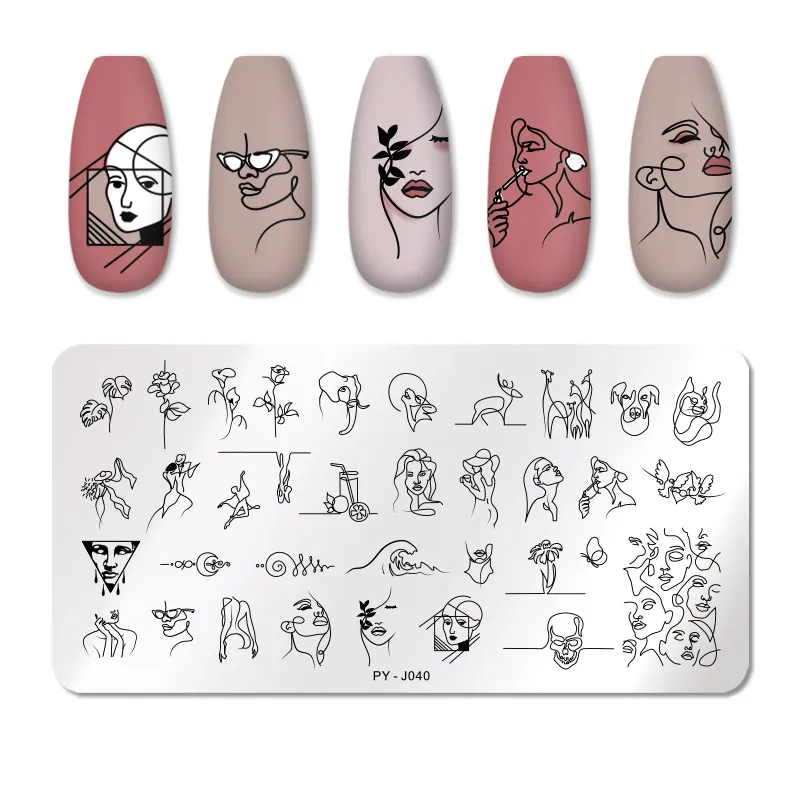 Трафареты для стемпинга ногтей PICT YOU трафареты из нержавеющей стали дизайн