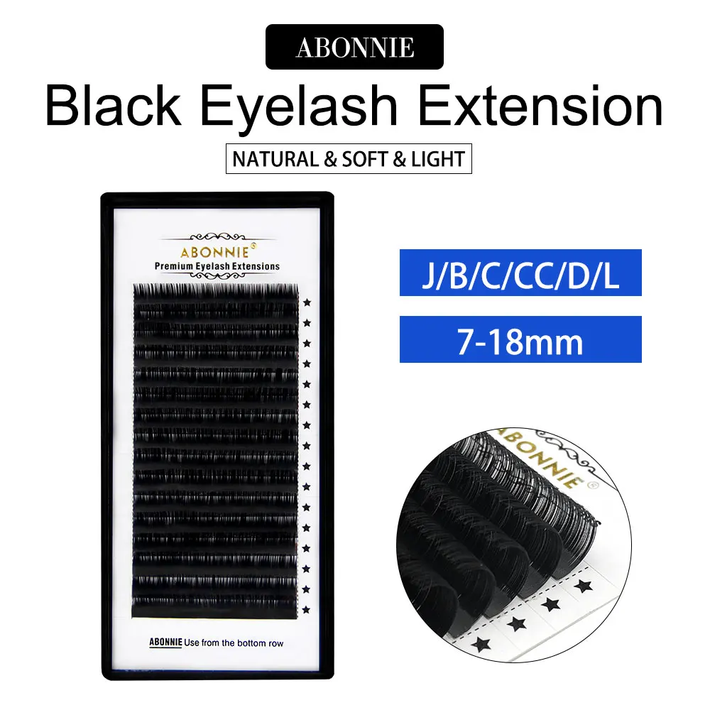ABONNIE 16 rows/case high-quality individual eyelash extension natural nature eyelashes fake | Красота и здоровье