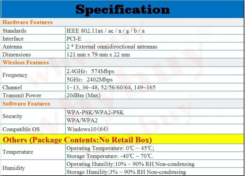 Chin-Firmware, беспроводная сетевая карта Wi-Fi6 802.11AX WiFi6, 2,4 ГГц 574 м 5 ГГц 2042 м, 2976 Мбит/с внешний WiFi адаптер AX3000 Wi-Fi 6