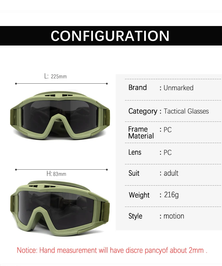 NorthFOX Locust Military Tactical Goggles CS Shooting Goggles Windproof Paintball Glasses Men's Outdoor Sports Camping Hiking Mo