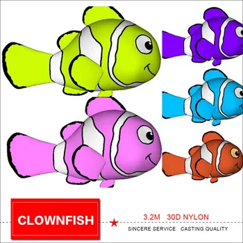 kite Clownfish 3.2m Soft inflatable kite pendant for audlts kite windsock line laundry for outdoor fun show kites free shoping 1