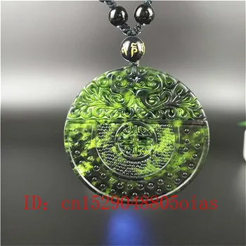 

Certified Chinese Natural Black Green Jade Phoenix Pendant Beads Necklace Charm Jewelry Hand Carved Amulet Gifts for Men Her