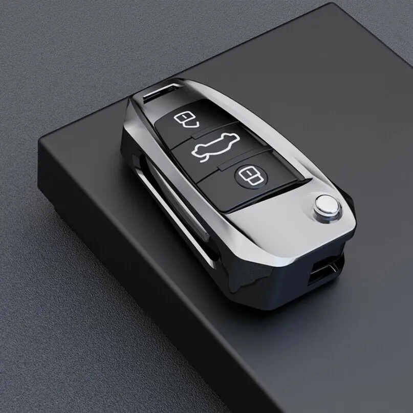 Catena-del-supporto-della-copertura-della-cassa-chiave-dell-automobile-in-lega-di-zinco-per-Audi.jpg Custodia/cover per Chiave/telecomando in lega di zinco per Audi A1 A3 A4 A6 A7 A8 TT Q5 Q7 - Catena del supporto della copertura della cassa chiave dell automobile in lega di zinco per Audi