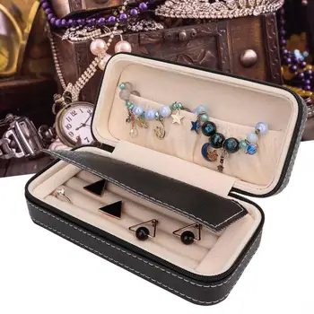 

PU Leather Mini Portable Earrings Ear Stud Jewelry Storage Case Holder Organizer Box Travel High Quality Jewelry Watch Displays
