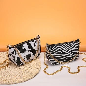 

Women Bag Animal Pattern Leopard Crossbody Bags For Women 2020 Shoulder Bags Chain Bag Zebra Cow Milk Pattern Casual Handbag