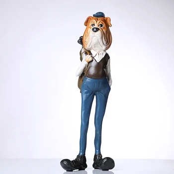 

Vintage Sausage Dog Golf Player Statue Bulldog Linksman Sculpture Decoration Art and Craft Ornament Accessories Personated Resin