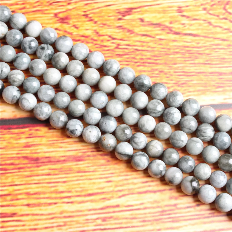 

Natural Hawkeye Natural Stone Bead Round Loose Spaced Beads 15 Inch Strand 4/6/8 / 10mm For Jewelry Making DIY Bracelet Necklace
