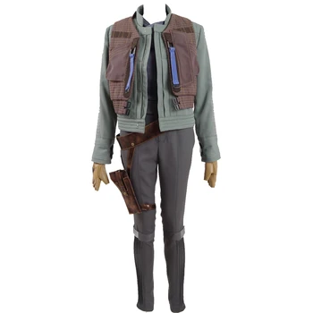 

Cosdaddy Rogue One Jyn Erso Cosplay Costume Vest Jacket Belt Holster Women Outfit Full Set for Halloween Party
