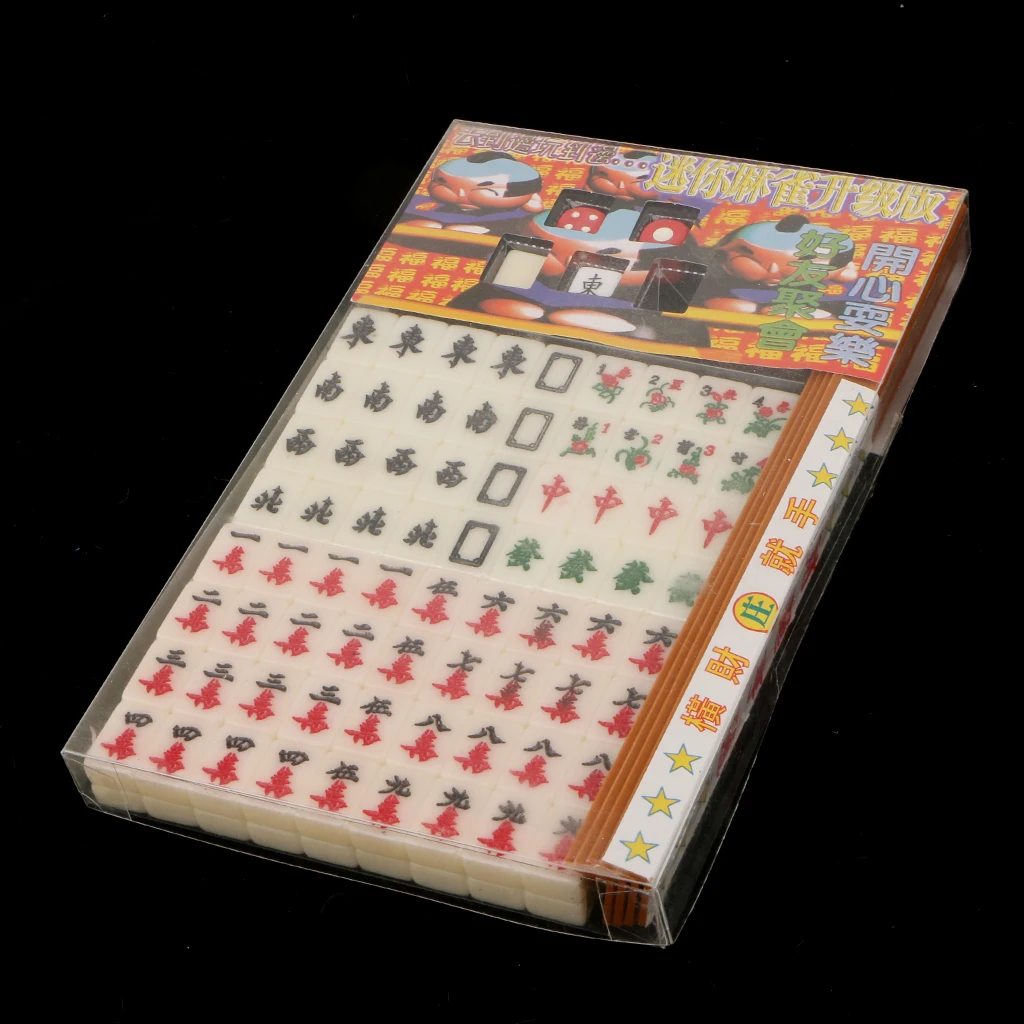 Chinese Mahjong Game Portable Mini Fun Travel Tiles Entertainment Game Set