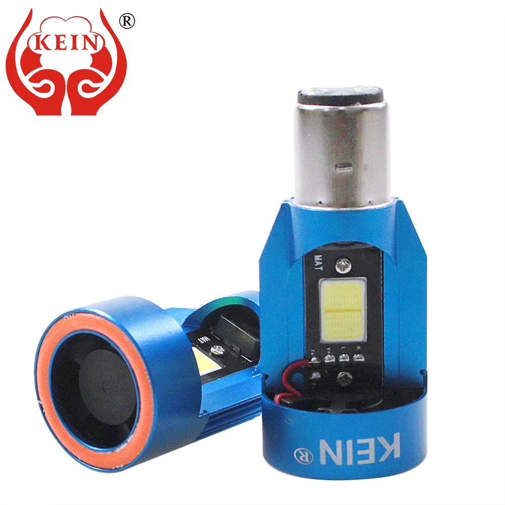 KEIN H6 BA20D ангельские глазки COB изюминка для мотоцикла светодиодная фара Вентилятор