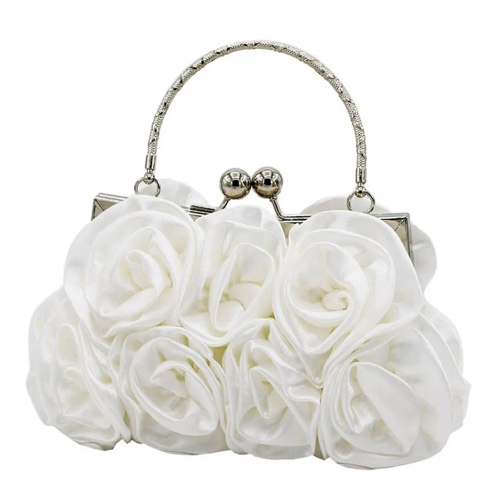 Moda flor bolsa de embreagem feminina casamento