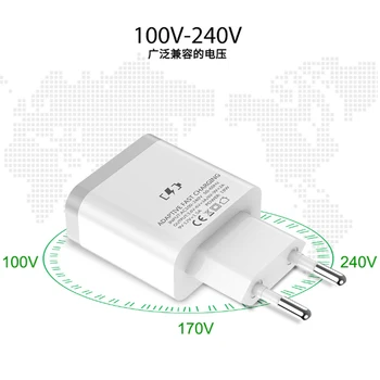 

B126Q 18W Quick Charge 3.0 Fast Mobile Phone battery Charger EU Plug USB anchor Charger Adapter for iPhone Android