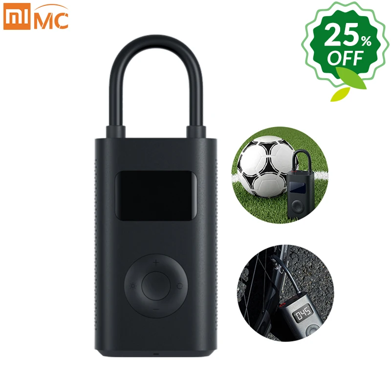 Kaufen Xiaomi Mijia Tragbare Smart Digitale Reifendruck Erkennung Elektrische Luftpumpe Pumpe Für Fahrrad Motorrad Auto Fußball