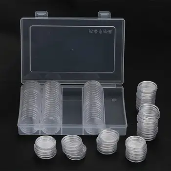 

Storage Box 100pcs/Box Home Gifts Protect Coin Holder Transparent 30mm Plastic Collectibles Exhibitions Universal New