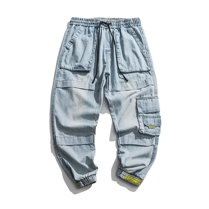 Hot Autumn Street Washing Process Big Multi-Pockets Men's Jogger Jeans Fashion Casual Male Pencil Denim Jeans Streetwear