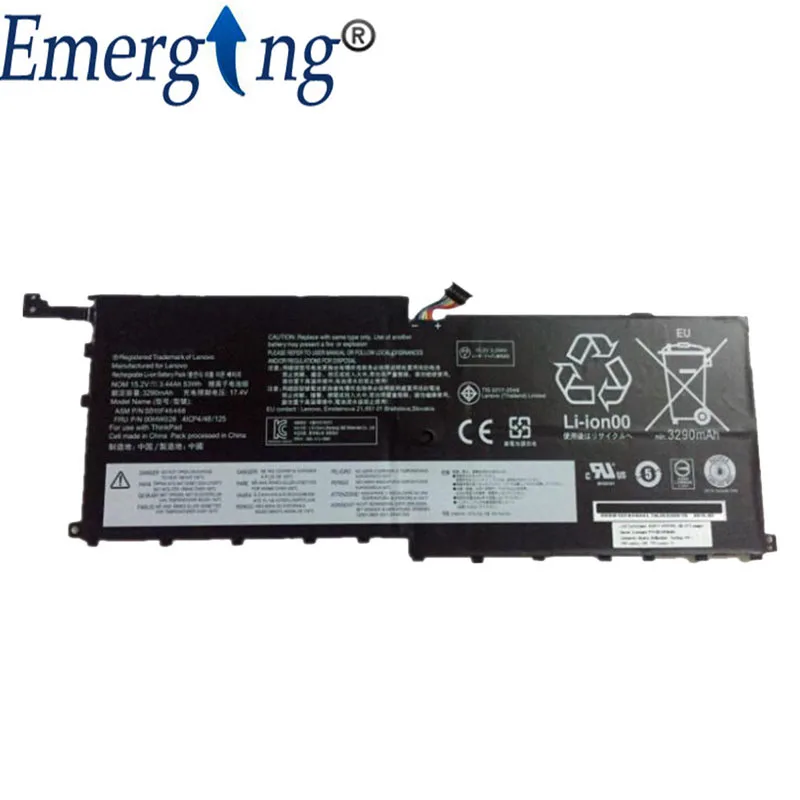 15,2 V 52WH Новая батарея для ноутбука SB10F46467 для lenovo ThinkPad X1 Carbon Gen 4 Yoga 1st() 6th 00HW028 00HW029