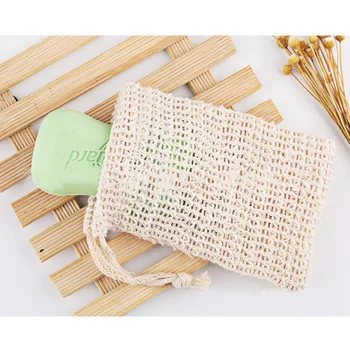 

Cotton Linen Drawstring Soap Saver Bag Net Pouch Exfoliating Soap Storage Bag