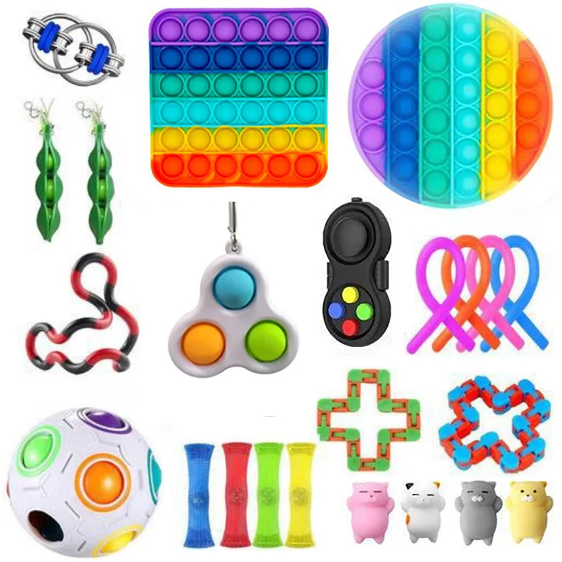 Fidget Toy Sets with Pack Pop Antistress Figet Toys Box Set Fidget Toys ...