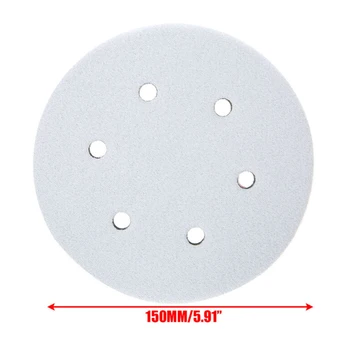 

150mm Interface Cushion Pad 2pcs 6 Hole Hook Loop Sandpaper Dust Cleaning Tool