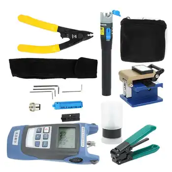 

Tool Kit FTTH Power Meter Wire Stripper Stripping Cutter Tools Industrial Supply Red Light Pen Useful Hand Tool Set