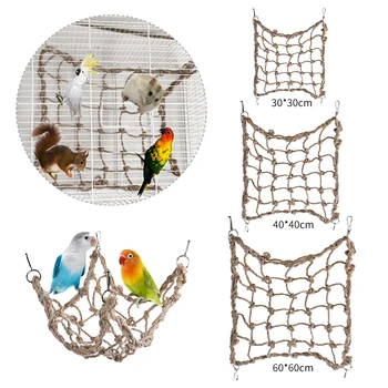 

Pet Bird Climbing Net Bird Parrot Toys Hemp Rope Training Climbing Toy Pet Bed Bird Parakeet Macaw Play Gym Toy