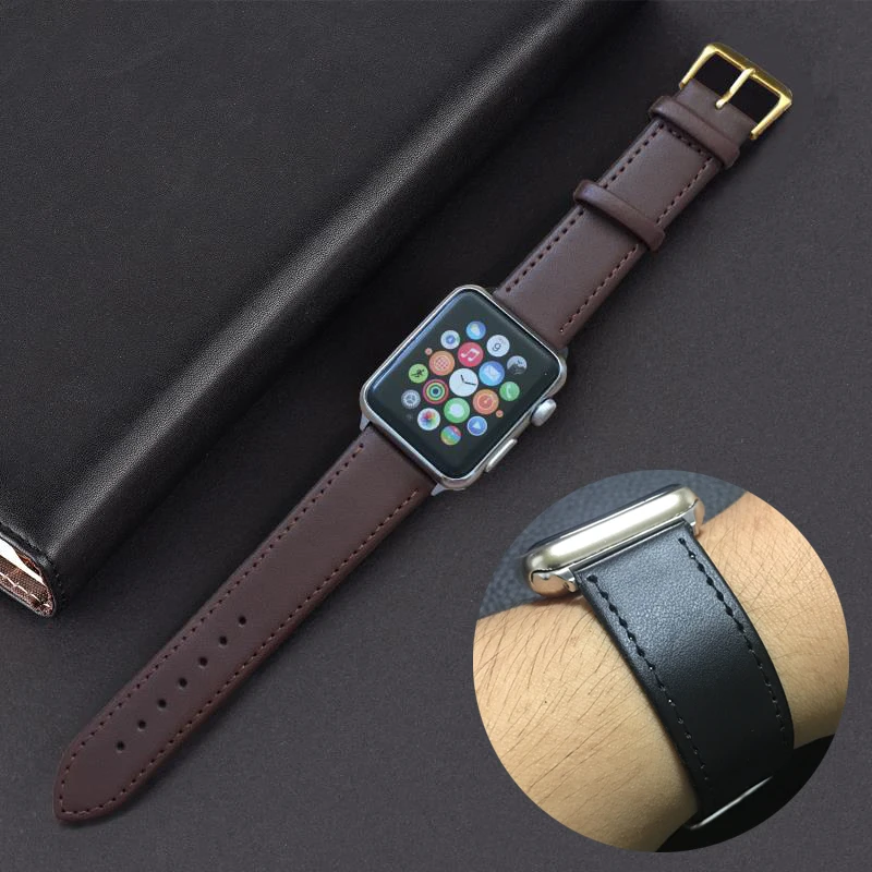 Выбранный материал кожаный ремешок для Apple Watch iWatch 42 мм 38 40 44 серия звеньев 1 2 3 4 5 |