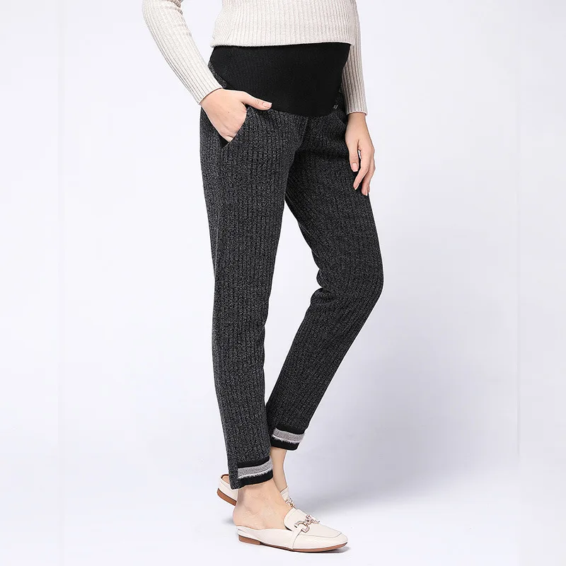 

Spring&autumn Maternity Pregnant Pants Clothes Women High Waist Adjustable Belt Pregnancy Trousers Soft and Elastic Knitting