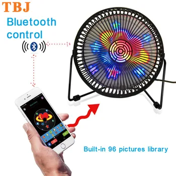 

Mini USB Bluetooth Full Color Digital Message Display Table Led Fan Android Phone APP Fan