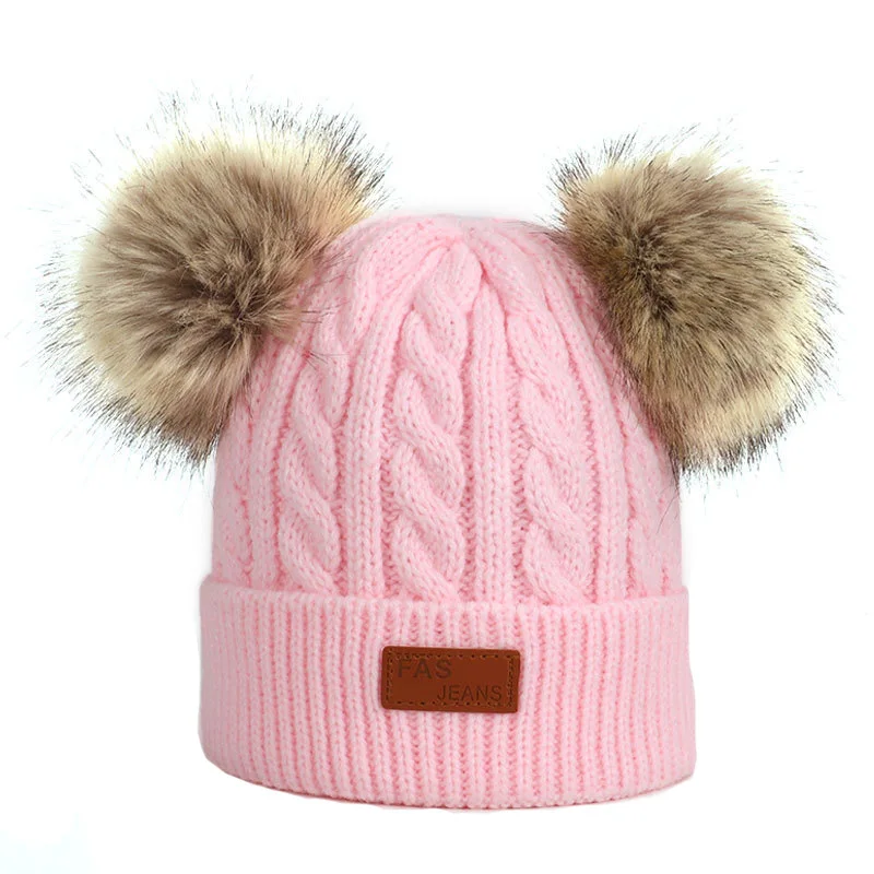 Милые детские осенне-зимние вязаные хлопковые шапки теплые и удобные Лыжные