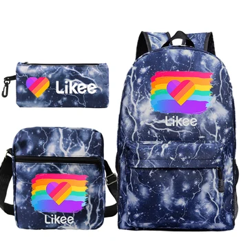 

LIKEE Backpack Fashion 3 Sets School Bags For Boys Students Girls Boys Travel Backpack Teenage Laptop Backpacks