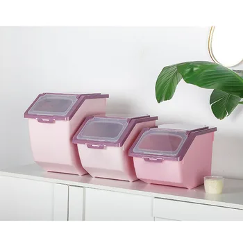

Rice Storage Box Sealed Moisture-Proof Large Capacity Grain Flour Container Kitchen Rice Storage Box Flip Cover