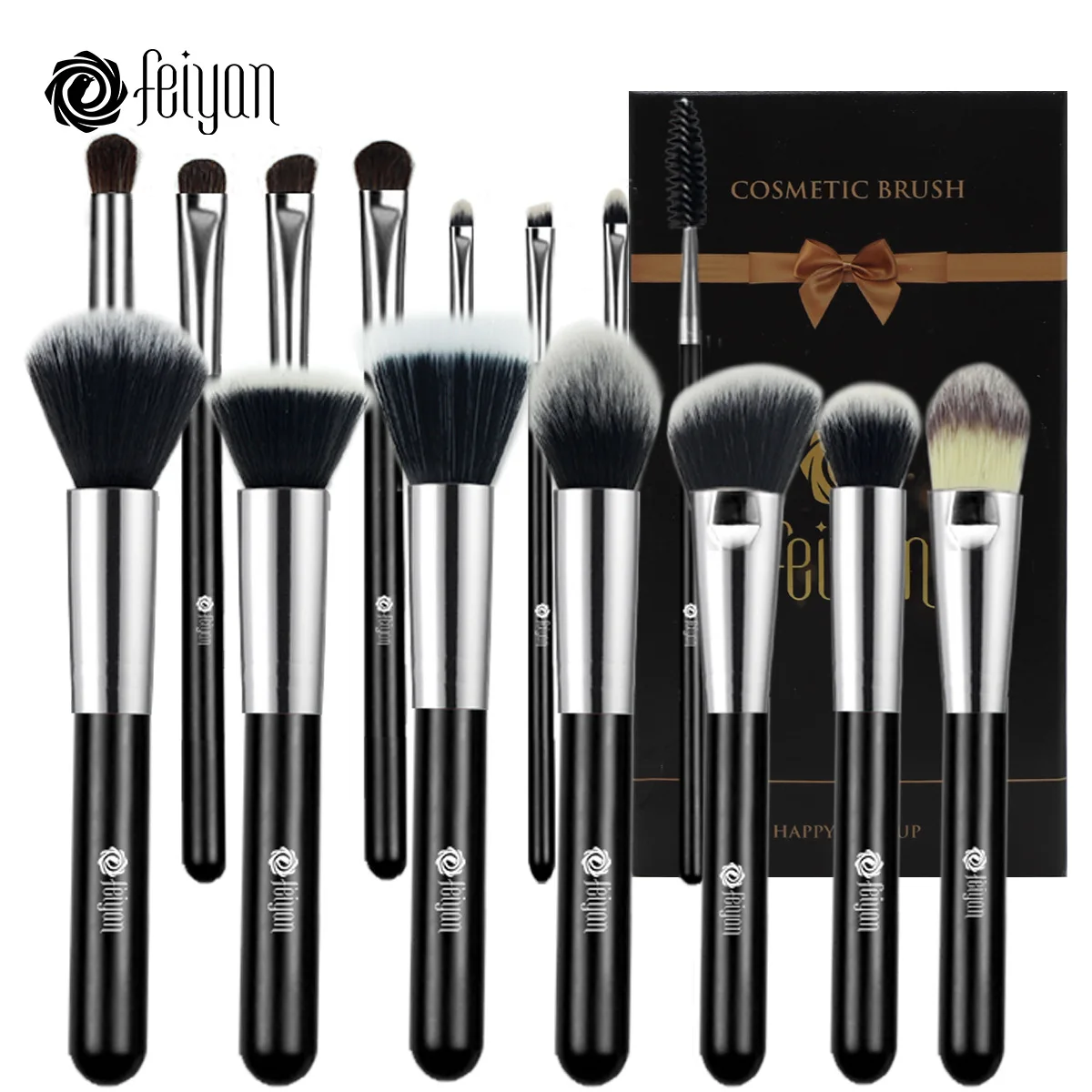 

15 make-up gift box soft animal hair paint wood handle make-up brush
