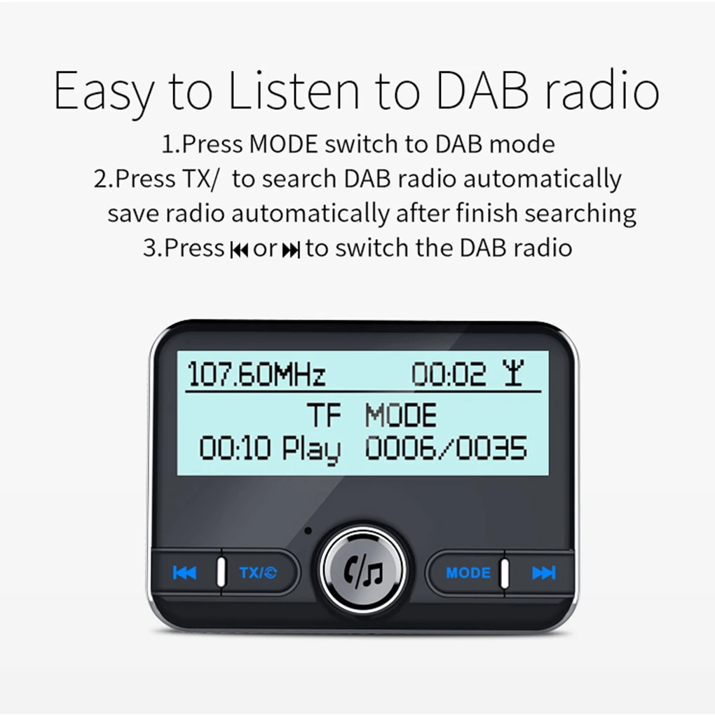 DAB цифровой радио ресивер FM-тюнер радио автомобиля Bluetooth 4,2 передатчик адаптер зарядного устройства FM DAV приемник FM/am тюнер цифрового вещания