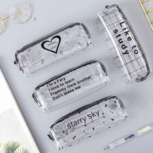 

Kawaii Pencil Case Cartoon Transparent letter octagonal School Pencil Box Pencilcase School Supplies Stationery