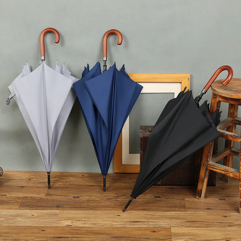 

Automatic shang wu san Golf Umbrella mu shou Bending Bing Men Straight Umbrella Customizable Printed Logo Umbrella Advertising U